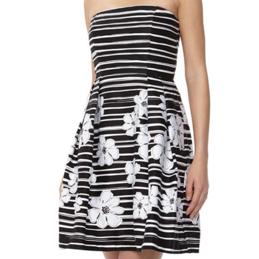 Taylor striped dress flowers Neiman Marcus